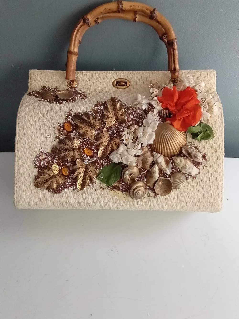 Vintage straw handbag